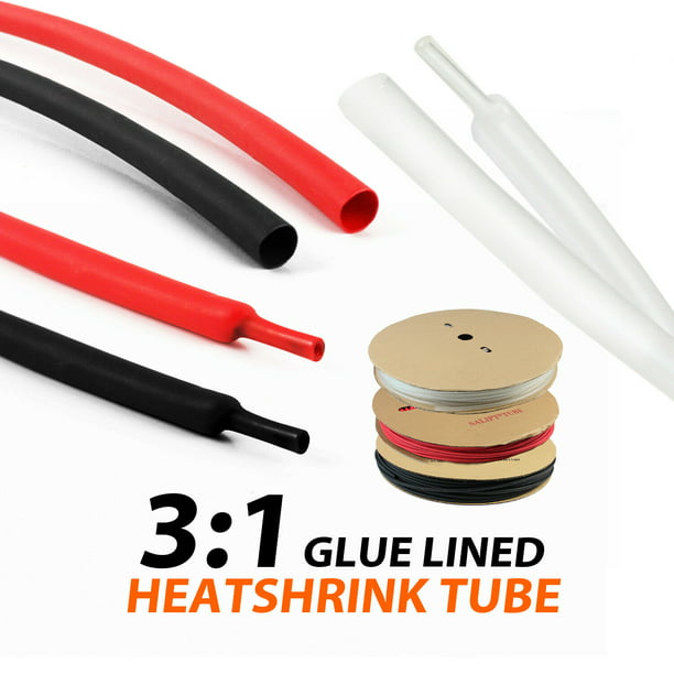 ADHESIVE LINED 1/4" RED 3:1 HEAT SHRINK TUBING glue FREE SHIP 